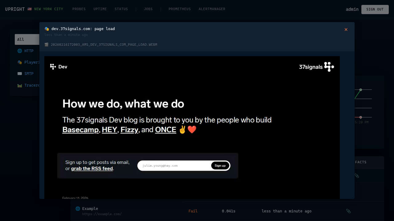 Playwright probe video recording